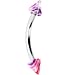 Pink Purple Multi Color Marble Cone Eyebrow Ring