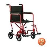 Invacare Aluminum Transport/Companion Chair-19 with Swingaway Footrest-BLUE (Folding, Assembled)