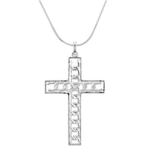 Sterling Silver Freedom Cross Necklace 18\