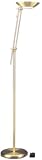 Module Functional Torchiere Floor Lamp with Frosted Glass Down Light - Antique Brass