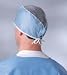 [Item]: SMS, Dark Blue [Additional Info]: Sheer-Guard Surgeons' Cap Offers Head Coverage. Choose between two materials for the side material: Spunlace or SMS. Spunlace is extremely soft, comfortable and highly absorbent, while SMS is a highly fluid-resi