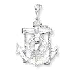 Sterling Silver Mariner Cross Pendant with 20 Inch Sterling Silver Chain