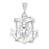 Sterling Silver Mariner Cross Pendant with 20 Inch Sterling Silver Chain