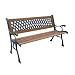 DC America SLP408BR Mesh Resin Park Bench, Cast Iron Legs, Rust Free Resin Back, and Hardwood Slats, Rust Resistant Bronze Finish