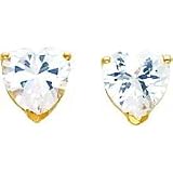 14K Gold Moissanite Heart Earrings