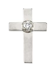 14K Gold Cross Lapel Pin with Diamond