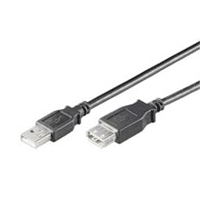 BIGtec 3m USB 2.0 Verl�ngerung Kabel Verl�ngerungskabel A/A Stecker - Buchse St/St A Stecker an A Buchse schwarz , doppelt geschirmt , abw�rts kompatibel , zum Verl�ngern vorhandener USB Kabel USB Kabel 3,00m 3 m