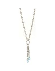 14k Solid Gold Lariat Blue Topaz Briolette Necklace (3.00 cts.tw.)