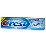 Crest Whitening Toothpaste with Scope, Cool Peppermint, 4.4-Ounce Tubes (Pack of 6)