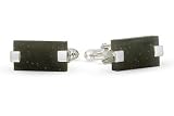 Black Granite Sterling Silver Cufflinks