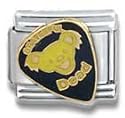 Clearly Charming Guitar Pick with Yellow Bear Grateful Dead Italian Charm Bracelet Link