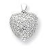 14k White Gold Diamond Puffed Heart Pendant