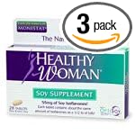 Healthy Woman Soy Menopause Supplement Tablets, 28-Count Boxes (Pack of 3)