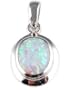 Morningflower Oval White Opal Pendant