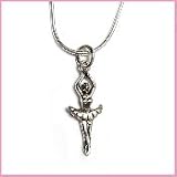 Ballerina Sterling Silver Childrens Girls Jewelry Dancer Charm Necklace