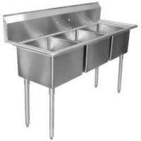 Economy Stainless 3 Compartment Drain Board