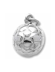 Rembrandt Charms, Soccer Ball Charm in Solid Sterling Silver or Gold
