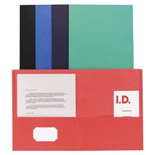 SPR71437 Double Pocket Portfolio, Die Cut, 150 Sheet Cap., Dark Blue