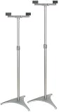 Metal Speaker Stands with Adjustable Mounts and Multiple Brackets for Home Theater Surround Sound Audio (Silver)