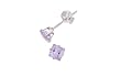 Sterling Silver 6mm Princess-Cut CZ Fashion Birthstone Earring in 6 Prong Setting, June