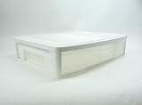 Under Bed Plastic Storage Drawer, Single Item (White/Clear) (27