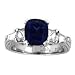 14k White Gold Cushion Tanzanite and Diamond Ring 5.03 TCW
