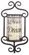 San Miguel Sentiments Hearth Wall Hurricane Sconce 14.875H x 7.75W x 4.875D