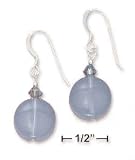 Sterling Silver 12x6mm Synthetic Lt Blue Chalcedony Earrings