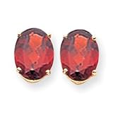14k 10x8mm Oval Garnet earring XE90GA