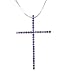 Large Sterling Silver & Amethyst Cross Pendant w/24Chain