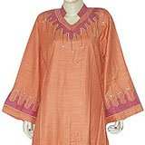 Womens Shalincraft Kaftan Dress Long Sleeve Evening Gown Orange Size M (kftn695)