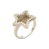 Gold and Silver Star Sterling Silver Ring Size 9