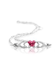 10K White Butterfly Cz Birthstone Bracelet With Box July Bracelet With Box