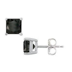 2.00cttw Natural Treated Black Princess Cut Diamond 