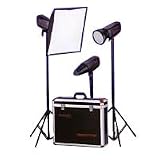 Multiblitz Profilux 200 3-Light Deluxe Set (w/3 200WS Profilux Lights, Reflectors, Diffuser, Snoot, Softbox, 3 Stands, Sync Cords & Deluxe Aluminum Case)