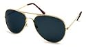 UrbanSpecs Sunglasses - Classics - Aviator Large / Frame: Shiny Arista Gold Lens: Grey w/ Mirror Flash