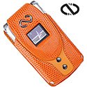 Naz (Sunburst Orange) Motorola V3 Razr With Swivel Belt Clip - Matching Keyring / Moneyclip - Boa Series + 12V Car Charger - By PCMicroStore