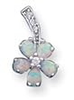 Sterling Silver Opal Flower Pendant