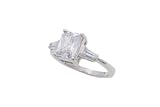 Sterling Silver Basket Set Emerald Shape CZ Ring