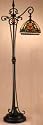 Antique Bronze Wrought Iron Tiffany Floor Lamp
