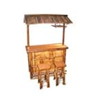 Home Style BABBS2 2-Piece Outdoor Bamboo Bar Stool Set