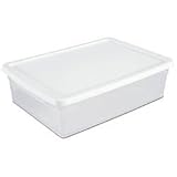 Underbed Storage - (6) 32 Quart Boxes (Clear/White) (6.25"H (w/lid-6"H w/out) x 16"W x 23"D)
