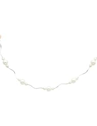 Sterling Silver White Imitation Round Pearl Strand 16"