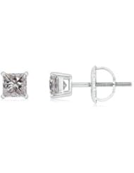 1 ct Solitaire Diamond Stud Earrings in Platinum