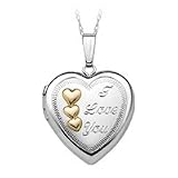 'I Love You' Heart Locket in 14kt. Two Tone Gold