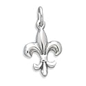 Sterling Silver Pendant, 11/16 in Fleur-De-Lis Charm