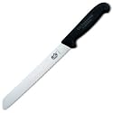 Victorinox Cutlery 8-Inch Wavy Edge Bread Knife, Black Fibrox Handle
