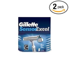 Gillette Sensor Excel Cartridges, 5-Count Packages (Pack of 2)