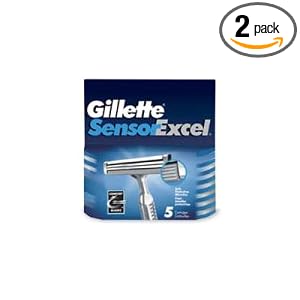 Gillette Sensor Excel Cartridges, 5-Count Packages (Pack of 2)