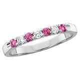 14kt. White Gold, Pink Sapphire & Diamond Ring
